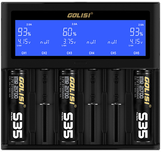 Golisi S6 intelligens akkumulator tolto kijelzovel 1