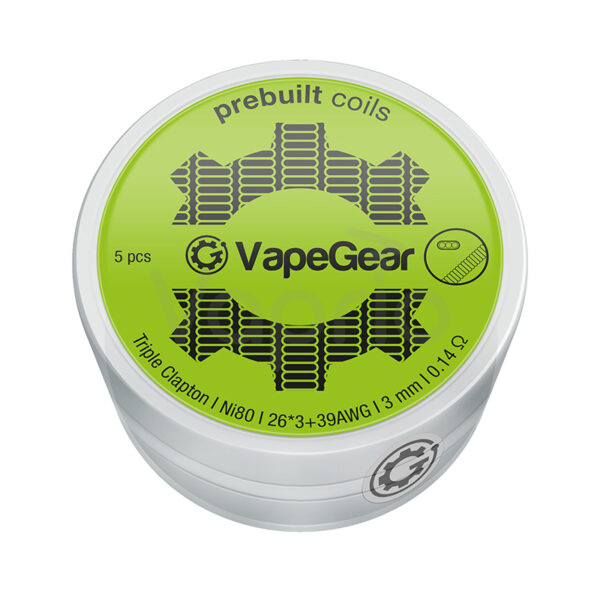 VapeGear eloretekert spiral Triple Clapton Ni80 0-14 Ohm