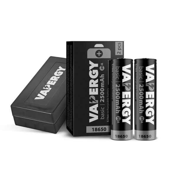 Vapergy Basic akkumulátor 18650, 2500mAh, 20A - 2db + tartótok