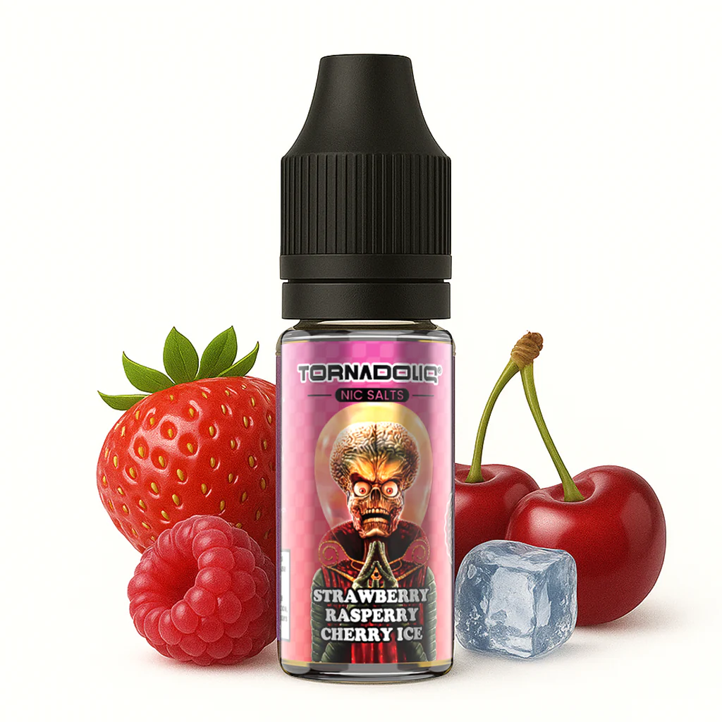 Strawberry Raspberry Cherry Ice Nic Salts Tornadoliq Gobar 10ml 20mg
